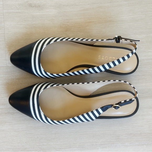 Talbots Black and White Striped Slingback Flats - Picture 3 of 5